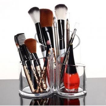 PuTwo Oraganizador Maquillaje Acrílica Grande Capacidad Estuche Caja Maquillaje Redondo