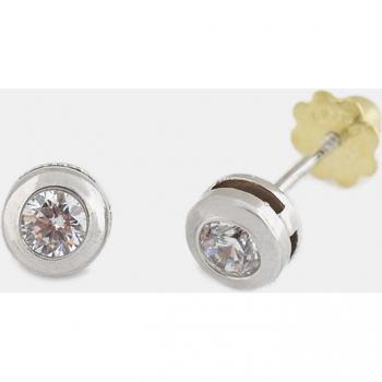Pendientes de bebé de oro con circonita