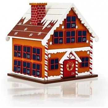 Calendario de Adviento Tradicional de Madera Reutilizable con Cajones - Casa de Jengibre