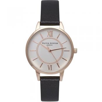 Reloj Analógico de Cuarzo para Mujer Olivia Burton con Correa de Piel Sintética OB15WD59, Diámetro de 34 mm