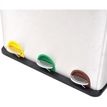 vidaXL Cubo de Reciclaje y Basura con Pedal de Acero Inoxidable 54 L Basurero