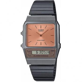 Casio Vintage Analog Digital Stainless Steel Salmon Dial Quartz AQ-800ECGG-4A Unisex Watch