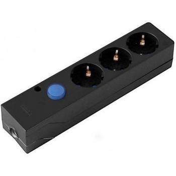 Regleta Simon Multifix 3 Tomas con Interruptor Color Negro