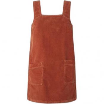Pepe Jeans Women's Siren Cord Dress, Short Sleeve, Brick Color, Size XXS