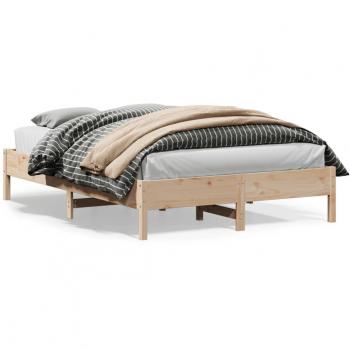 Cama sin colchón 140x200 cm en madera maciza de pino Vidaxl Marrón
