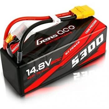 Gens ace Bashing LiPo 4S 14.8V-5300-60C (XT90) 139x46x50mm 510g