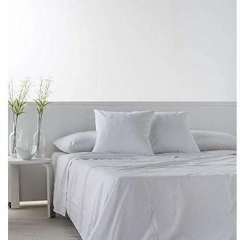 NATURALS Encimera de Lino Blanco Óptico Cama 90 cm