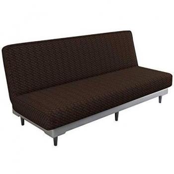 MAXIJIN Funda Elástica para Sofá Cama Funda para Sofá de Clic Clac 3 Plazas sin Brazos Protector de Muebles de Color Sólido para Sofá Plegable sin Reposabrazos