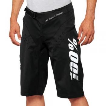 100% R-Core Pantalones Cortos de Bicicleta Negro 30 sin badana con logo blanco