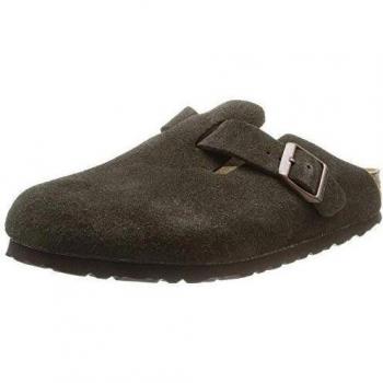 Birkenstock Boston - Zuecos de ante unisex, Marrón