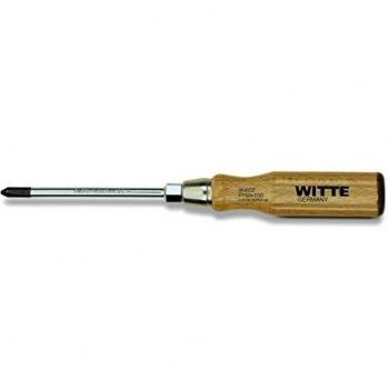 WITTE 96603 Destornillador Phillips punta negra con mango de madera PH3x150