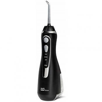 Waterpik Irrigador Inalámbrico con 3 Posiciones de Control del Agua a Presión con Batería Recargable, Eliminación de Placa Dental óptimo para Viajar y para Baños Pequeños, Negro