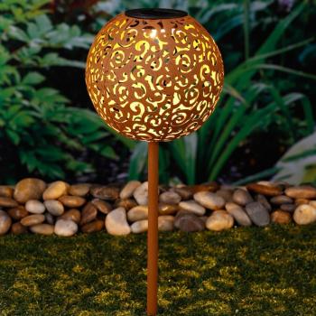 Farola Solar de Jardín LED 18cm Marrón