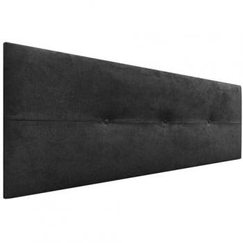 Cabecero AQUALINE Pro tapizado en tela negra, tamaño 135cm (compatible con camas de 120/135/140)