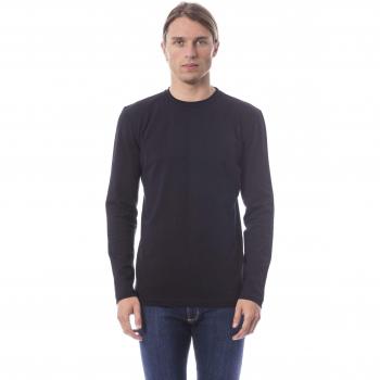 Black Cotton Long Sleeve T-Shirt - XL