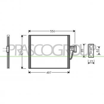 Condensador de Aire Acondicionado PRASCO BM044C002 - Radiador de Climatización de Aluminio para BMW 5 Berline