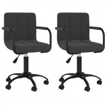 Sillas de comedor giratorias 2 uds terciopelo negro