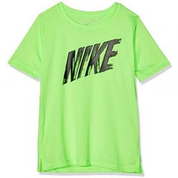 NIKE B NK Dry Top SS Camiseta de Manga Corta, Niños, Lime Blast/Black, L