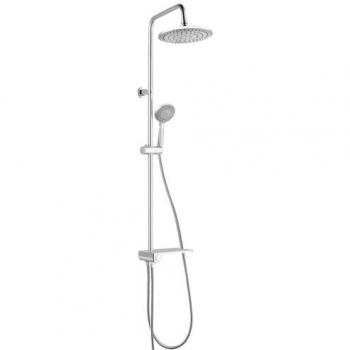 Columna de Ducha sin Grifo K2O Chillout Bay 96,5cm de Acero Inoxidable con Rociador, Repisa y Ducha de Mano con 5 Posiciones