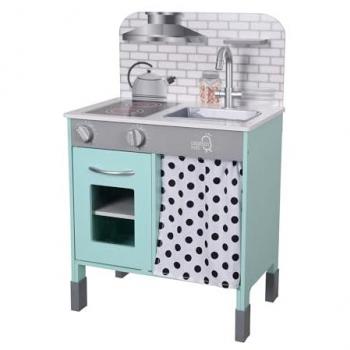 Teamson Kids Little Chef Philly Modern Wooden Kitchen Playset, Mint/White - Green