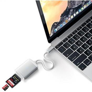 SATECHI Lector de Tarjetas Tipo-C Aluminio UHS-II Micro/SD Adaptador Compatible con iMac Pro, 2017 iMac, 2016/2017/2018 MacBook Pro, 2015/2016/2017 MacBook y más
