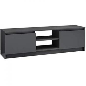 vidaXL Mueble de TV de aglomerado Gris Brillante 120x30x35,5 cm