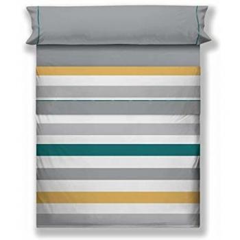 DON ALGODÓN Juego de Sábanas Adros, Gris, 105 Cm