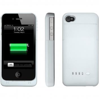 Vanda®-Carcasa con cargador para iPhone 4 / 4S de Apple; capacidad: 1900 mAh; Multiplique la duración de la batería de su iPhone 4 / 4S de Apple-blanco