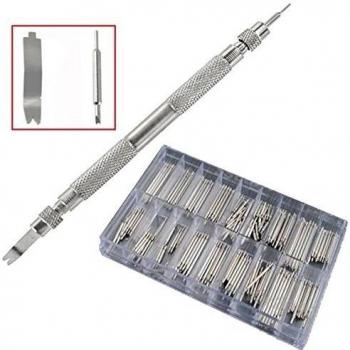 UEETEK 360pcs 8-25mm Watch Band resorte barras enlace pernos resorte barra de acero inoxidable removedor reparación conjunto de herramientas
