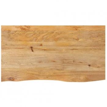 Tablero de mesa en madera maciza de mango con bordes naturales, dimensiones 110x60x2,5 cm