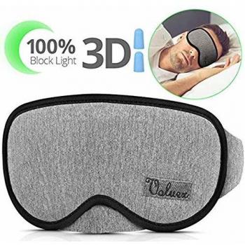 Mejorada Antifaz para Dormir,VOLUEX Tapa de Ojo Máscara Mascarilla Suave y Transpirable para Dormir,Premium Memory Pure Cotton,100% Cómoda,Ultra Suave con Contorno Ajustable para Mujeres y Hombres