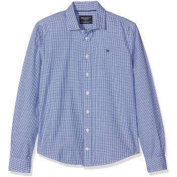 Hackett Red Square Check y, Camisa para Niños, Azul