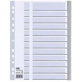 Separador Elba con Visor A4+ en PP Gris, 12 Posiciones (Paquete de 10 Unidades)
