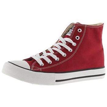 Zapatillas de lona abotinadas para niños con puntera de goma - Victoria Tribu Rojo