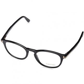 Tom Ford Classic Black Optical Frame, Unisex, Black Eyewear Frames, Size: 49 MM