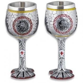 Copa de Cerveza Decoración Sigillum, fabricada en resina y acero, tamaño 20 cm