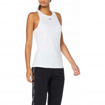 NIKE W NP Tank All Over Mesh Camiseta sin Mangas, Mujer, White/Black, XL