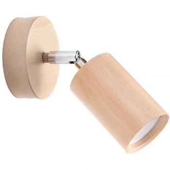 Aplique de Pared Berg en Madera Natural con Casquillo GU10 para Iluminación LED Interior, 20cm