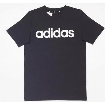 Camiseta adidas Essentials Linear Logo Algodón Negro Infantil Talla 10