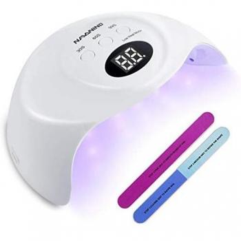 Lámpara Secador de Uñas, NAVANINO LED/UV Gel Esmalte de Uñas Curado Luz Máquina, 4 Modos con Sensor Automático y Pantalla LCD Para Manicura/Pedicure Nail Art en el Hogar y el Salón, 58W