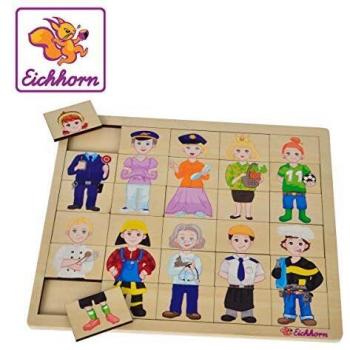 Puzzle Encajable de Madera Eichhorn, Mix y Match, 30 Piezas, Certificado FSC
