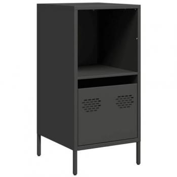 Aparador de acero laminado en frío negro 35x39x73,5 cm, Armario de almacenaje, Mueble aparador, Mueble de almacenaje de Cocina, bufé