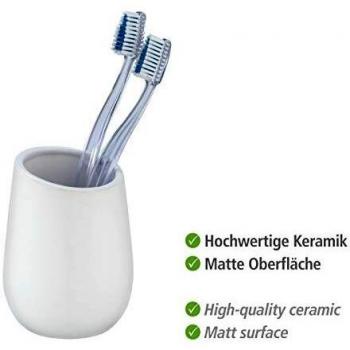 Vaso para cepillo de dientes serie Badi color blanco