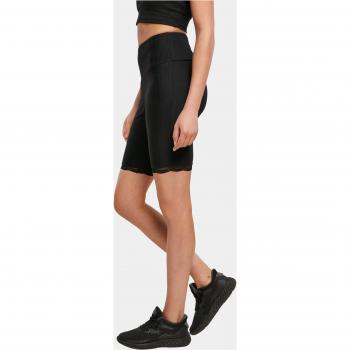 High-Waisted Lace Hem Black Cycling Shorts for Women