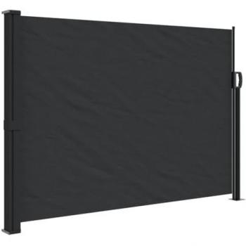 Toldo lateral retráctil negro 140x600 cm