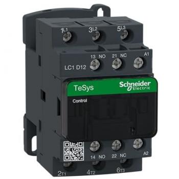 Contactor TeSys D Schneider Electric LC1D12Q7, 3 polos, 1NA/1NC, 12A, bobina 380V AC, dimensiones 86mm x 45mm x 77mm