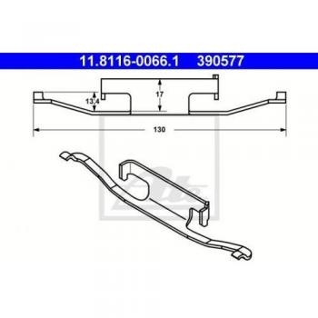 1 ATE Muelle pinza de freno 11.8116-0066.1