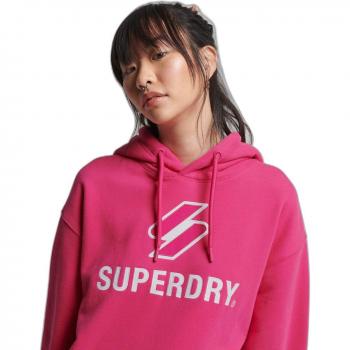 Sudadera Con Capucha Oversize Mujer Superdry Code Stacked Raspberry Sorbet XS-S