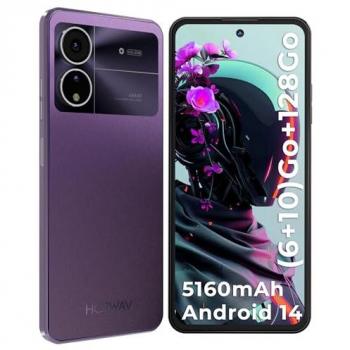 Smartphone HOTWAV Note 12 2024, Pantalla Grande de 6.8'', Android 14, 16GB (6+10) RAM, 128GB Almacenamiento, Cámara de 48MP, Bater