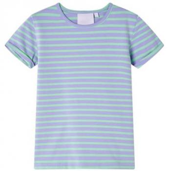 Camiseta infantil menta chillón 104, manga corta, diseño a rayas